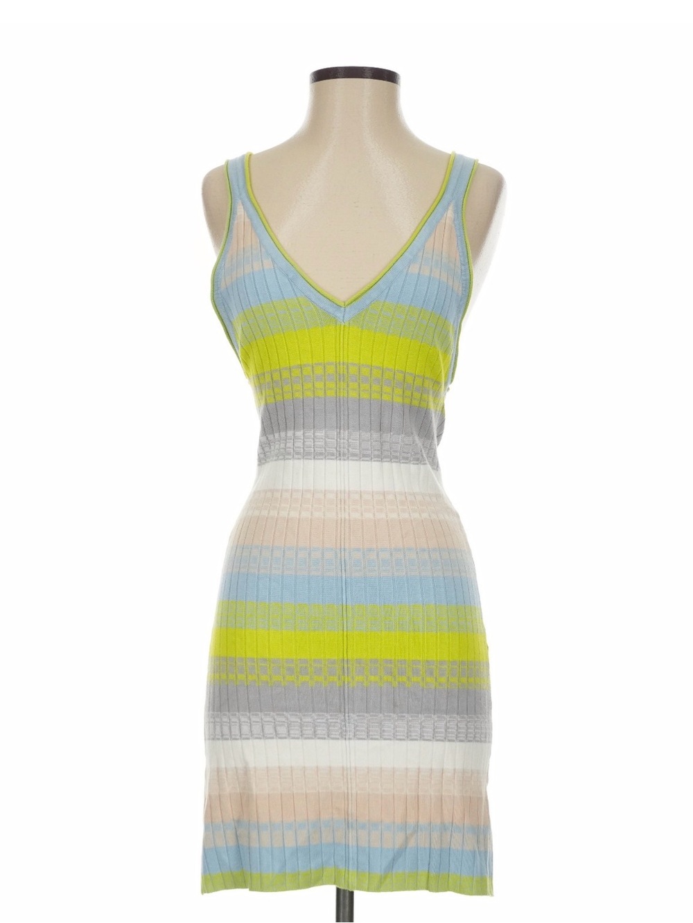 Anthropologie Ribbed V-Neck Tank Dress in Sky Blue, Lime, Cream